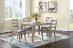 Classic Stylish Natural Finish 5pc Dining Set Kitchen Dinette Wooden Top Table and Chairs Cushions Seats Ladder Back Chair Dining Room