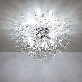 Crystal Flush Mount Ceiling Light, Modern Sputnik Firework Close to Ceiling Lamp