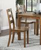 5pc Dining Set Walnut Finish Table and 4 Side Chairs Set Wooden Kitchen Dining Furniture Transitional Style