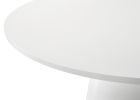 Jasper 59" White 3 Piece Round Dining Table Set with Gray Barrel Chairs