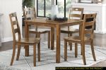 5pc Dining Set Walnut Finish Table and 4 Side Chairs Set Wooden Kitchen Dining Furniture Transitional Style