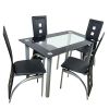 110cm Dining Table Tempered Glass Dining Table