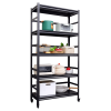 72"H Heavy Duty Storage Shelves Adjustable 5-Tier Metal Shelving Unit with Wheels for 1750LBS Load Kitchen, Garage, Pantry, and More