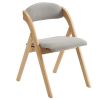 2 Pack Wooden Folding Chairs with Padded Seat and Back, Modern Dining Chairs Extra Chair for Guests Living Room Office Wedding Party