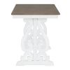 TREXM 5-Piece Retro Dining Set, Rectangular Wooden Dining Table and 4 Upholstered Chairs for Dining Room and Kitchen (Brown+White)