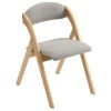 2 Pack Wooden Folding Chairs with Padded Seat and Back, Modern Dining Chairs Extra Chair for Guests Living Room Office Wedding Party