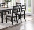 Natural Simple Wooden Table Top 7pc Dining Set Dining Room Furniture Ladder back Side Chairs Cushion Seat light 2-Tone Sand Fabric.