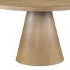 Delphine 5 Piece Round Oak Finish 52" Dining Table Set with Gray Chairs