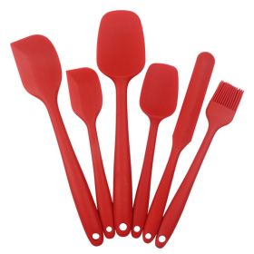 6pcs Silicone Kitchenware Set; Kitchen Supplies; Baking Supplies; Large Scraper; Spatula; Baking Tools; Cake Cream Spatula; Kitchen Tool Set (Color: 6PCS Orange)