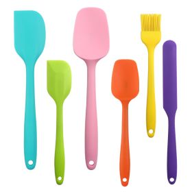 6pcs Silicone Kitchenware Set; Kitchen Supplies; Baking Supplies; Large Scraper; Spatula; Baking Tools; Cake Cream Spatula; Kitchen Tool Set (Color: 6PCS Maca Blue)