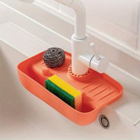 1pc; Sink Splash Guard; Drain Storage Rack; Rack Holder For Scourers Scrubber Sponge Dishcloth; Kitchen Supplies (Color: green)