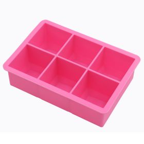 1pc Ice Cube Trays With Lid; Food Grade Silicone 6 Grid Ice Cube Mold; Flexible Easy Release Square Shaped Ice Maker; Kitchen Gadgets (Color: 6 Ice Trays With Lids-Green)