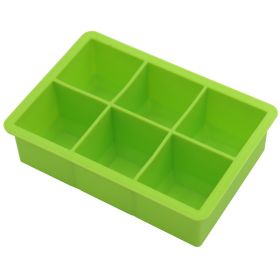 1pc Ice Cube Trays With Lid; Food Grade Silicone 6 Grid Ice Cube Mold; Flexible Easy Release Square Shaped Ice Maker; Kitchen Gadgets (Color: 6 Ice Trays With Lids - Orange)