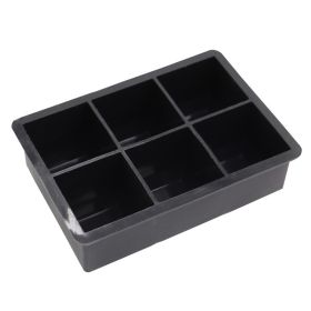 1pc Ice Cube Trays With Lid; Food Grade Silicone 6 Grid Ice Cube Mold; Flexible Easy Release Square Shaped Ice Maker; Kitchen Gadgets (Color: Default)