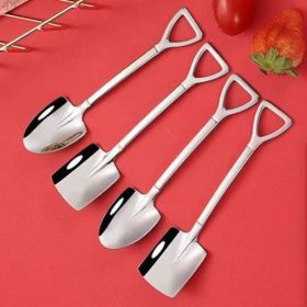 4pcs/10pcs Spoons; Stainless Steel Shovel Spoon; Home Kitchen Supplies (Quantity: 10pcs)