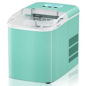 26 lbs Countertop LCD Display Ice Maker with Ice Scoop (Color: sliver)